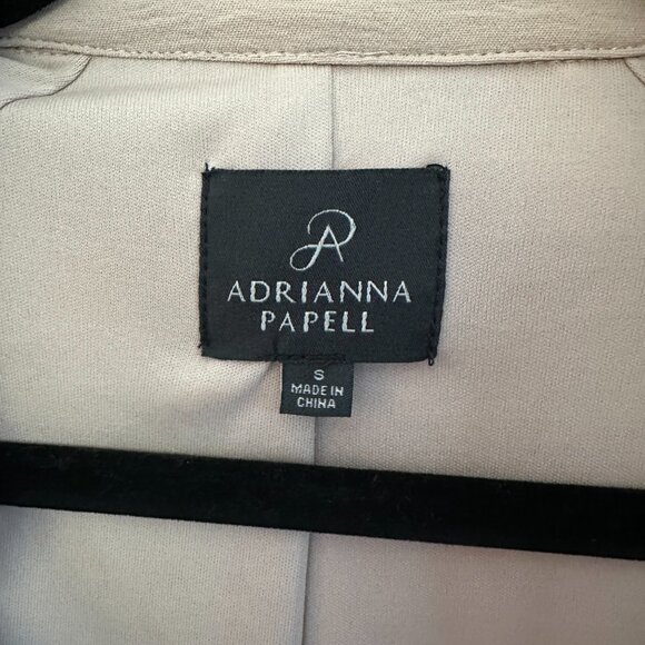 Adrianna Papell Shoulder Tab Double Breasted Blazer / Crop Trench - Small, Tan - Picture 3 of 6